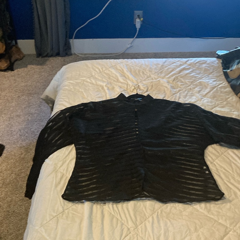 Striped see-through top. Like new.
